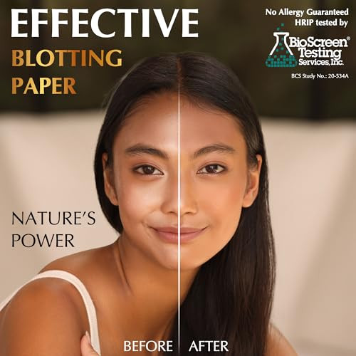 Natural Oil Blotting Sheets for Face with Bamboo Charcoal 25 Larger 3pk300 Makeup Friendly Oil Absorbing Sheets for Face