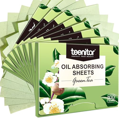 Teenitor Green Tea Blotting Paper 800 Oil Absorbing Sheets for Oily Skin Face Oil Control Film