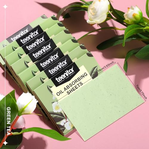 Teenitor Green Tea Blotting Paper 800 Oil Absorbing Sheets for Oily Skin Face Oil Control Film