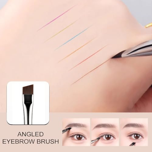 KINGMAS Eyebrow Brush Spoolie Professional DoubleEnded Angled Eye Brow Brush for Lining and Shaping Brows or Lashes Blac