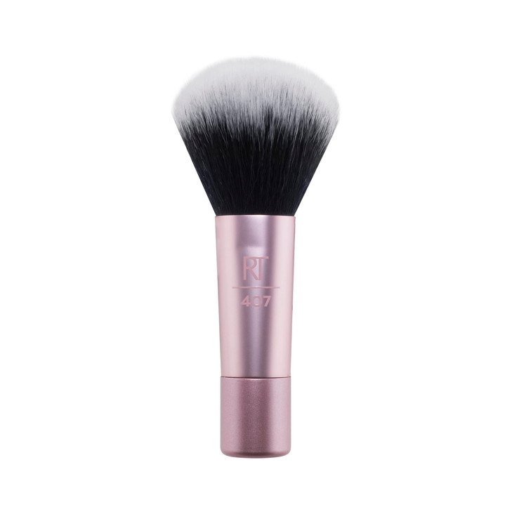 Real Techniques Mini Multitask Makeup Brush For Blush Bronzer Powder Face Brush with CustomCut Synthetic Bristles For Lo