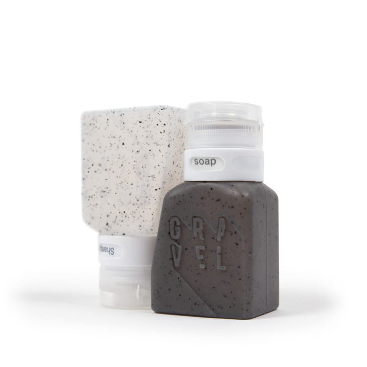 Gravel Silicone Travel Bottles for Toiletries 3oz 2Pack Leakproof BPAFree TSA Approved Travel Bottles with Label System
