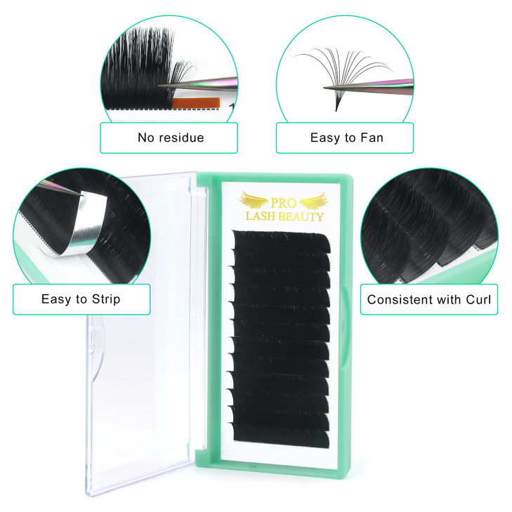 Easy Fan Volume Lashes D00713mm Rapid Blooming Lashes 9 to 20 mm Mega Volume Lash Extensions C D curl Flowering Lash Ext