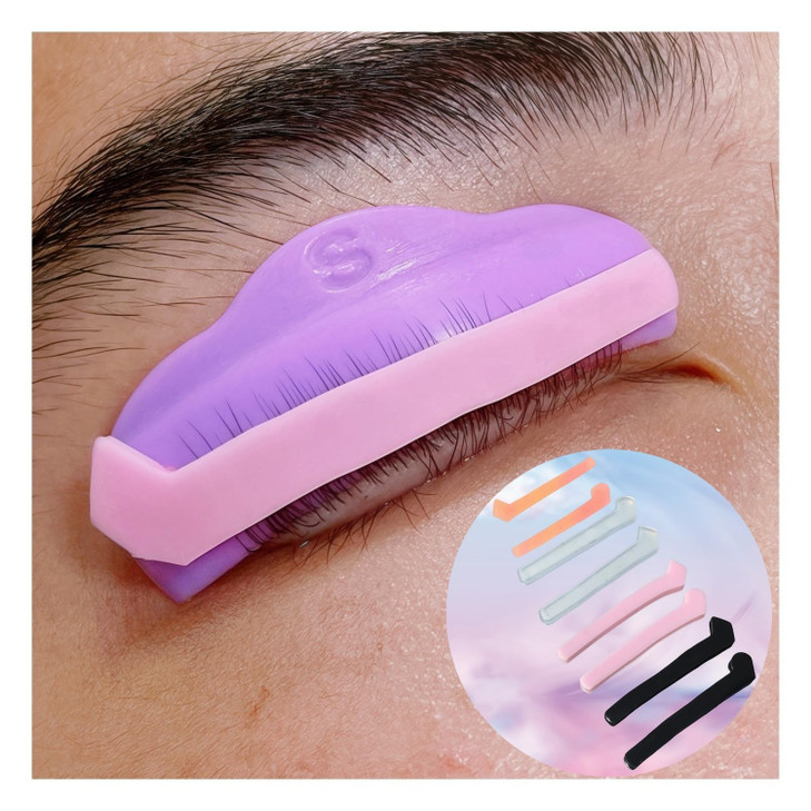 Liber Beauty Lash Lift Ribbon Self Sticky Eyelash Lift Rods Covers Silicone Pads Curlers 8 Piece Soft Stripes Lash Lift