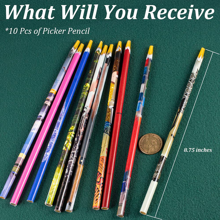 GAEN Self Adhesive Pickup Pencil for Rhinestones and Diamond Painting 10 PCS Long Rhinestone Picker Tool Kit for Nail Ar