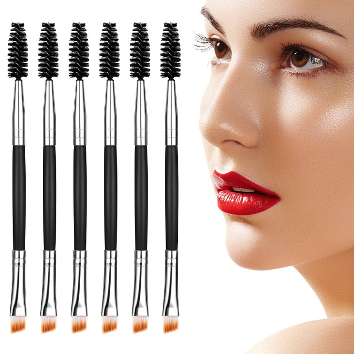 Yoizyfree 6 pcs Duo Eyebrow BrushEyelash Brush Mascara Wands Spoolie Brushes for Eyelash Extension Lash applicator Eyebr