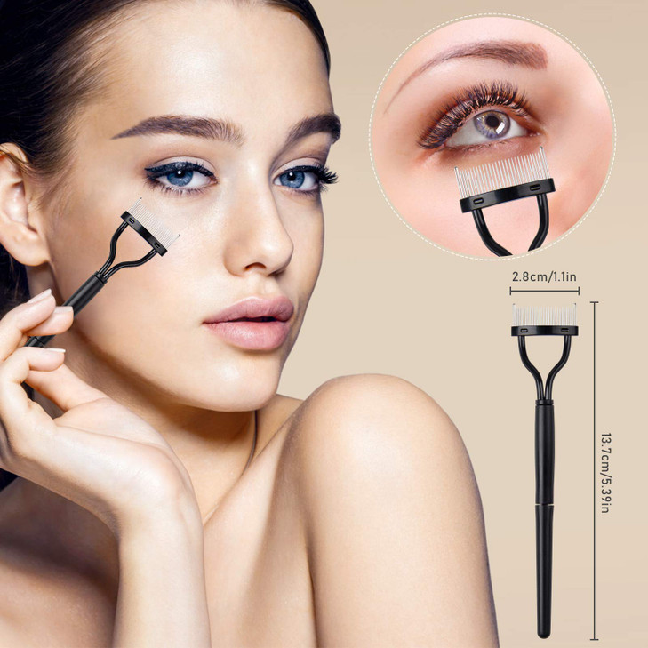 Eyelash Comb Brush Tools EBANKU 4pcs Eyebrow Brush Comb Eyelashes Curler Lash Separator Tool Double Ended Professional E