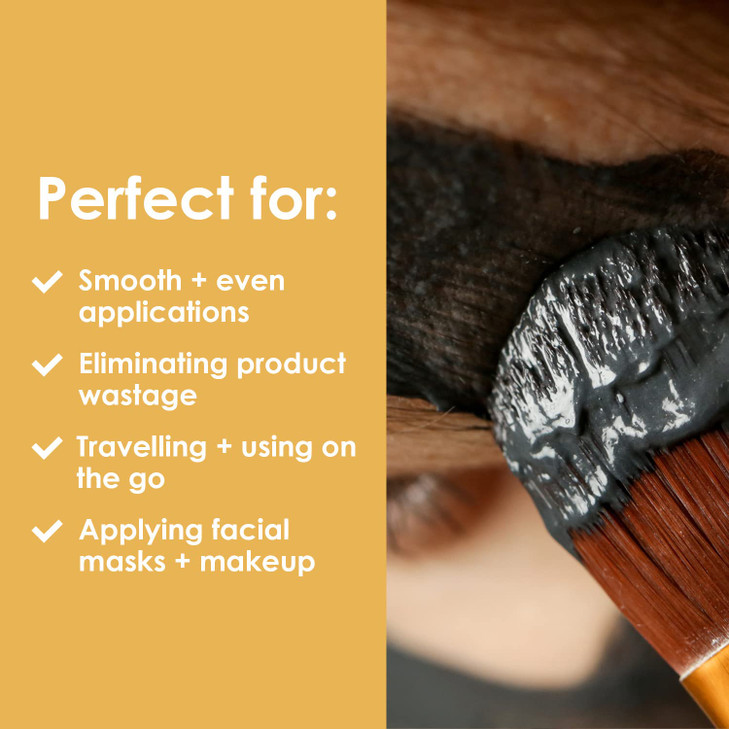 Face Mask Brush Soft Bamboo Facial Mud Mask Applicator Brush for Applying Facial Mask Use with Facial Mud Masks Peel Off