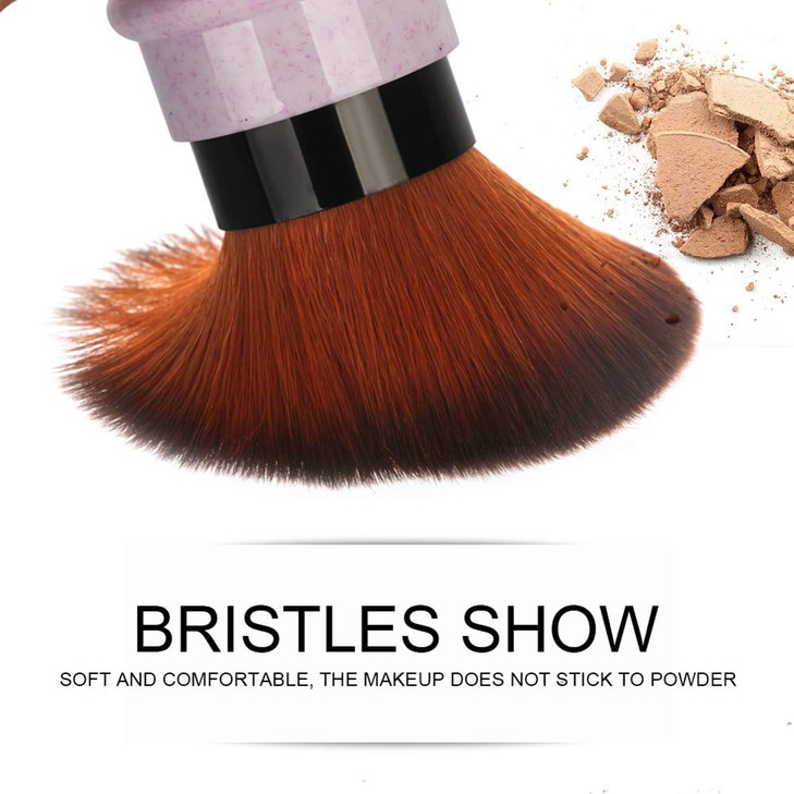 Vtrem 4 Colors Kabuki Makeup Brush Retractable Blush Brushes Premium Foundation Brush Travel Kit for Mineral Powder Cont