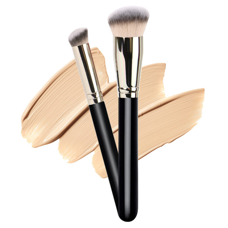 Makeup Brushes DPOLLA Pro Foundation Brush and Flawless Concealer Brush Perfect for Any Look Premium Luxe Hair Contour B