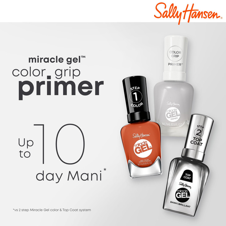 Sally Hansen Miracle Gel Nail Polish Color Grip Primer and Base Coat| Salon Quality, Gel-Like Formula, Two-Step System, No UV Light Needed, Long Last online at globaldelivered