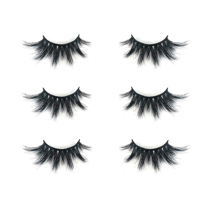 Mink lashes Mikiwi 3 Pairs Eyelashes D3843 Real Mink Eyelashes Fluffy Mink Lashes Thick HandMade Full Strip Lashes Cruel