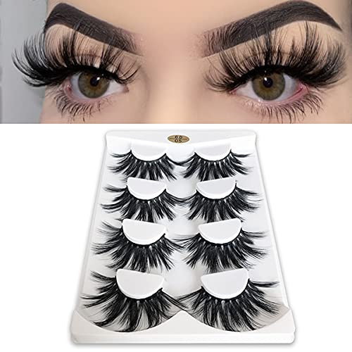 MIKIWI 25mm Lashes Dramatic 6D Faux Mink Lashes Fluffy Volume Eyelashes Thick Crossed Lashes Long Faux 25mm Mink Lashes
