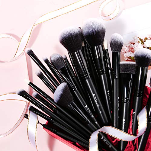 DUcare Professional Makeup Brushes Set 27Pcs Makeup Brush Set Premium Synthetic Kabuki Foundation Blending Face Powder B