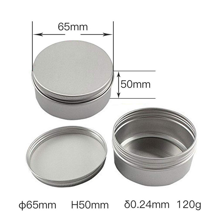 Healthcom 15 Packs 5 Oz 150ml Empty Silver Round Aluminum Tin Cans Screw Top Aroma Hair Wax Cosmetic Container Cream Box