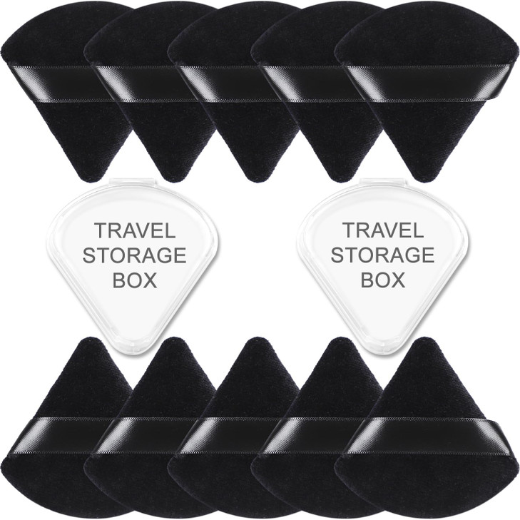Yrarbil 10 Pieces Triangle Powder Puff Soft Velour Puff Face Makeup Puff for LooseBodyMineral Powder Wet and Dry Dualuse