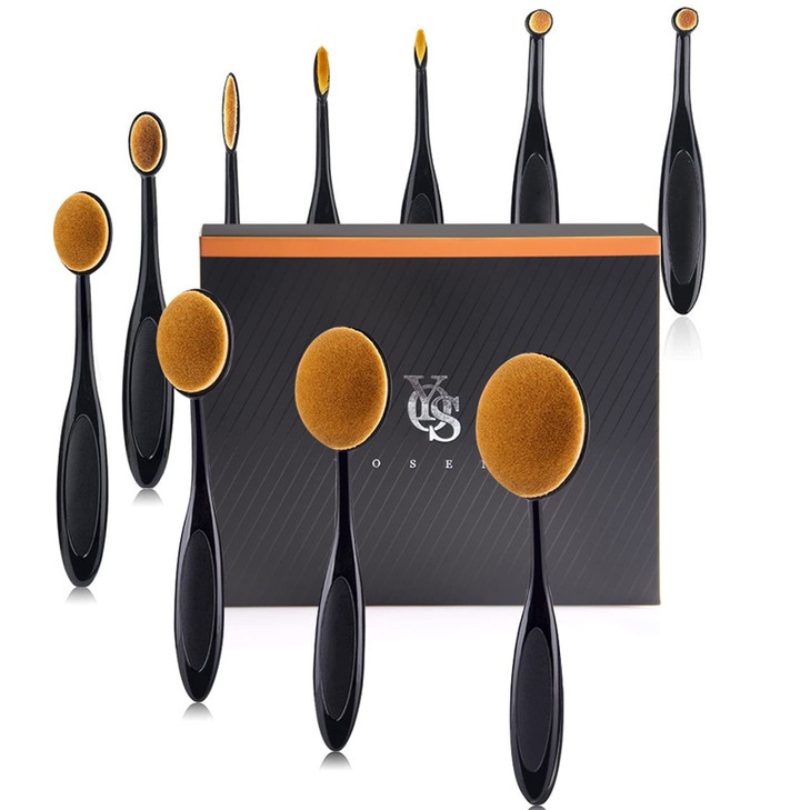 Yoseng Makeup Brushes Set 10Pcs Professional Oval Toothbrush Foundation Contour Powder Blush Conceler Eyeliner Blending