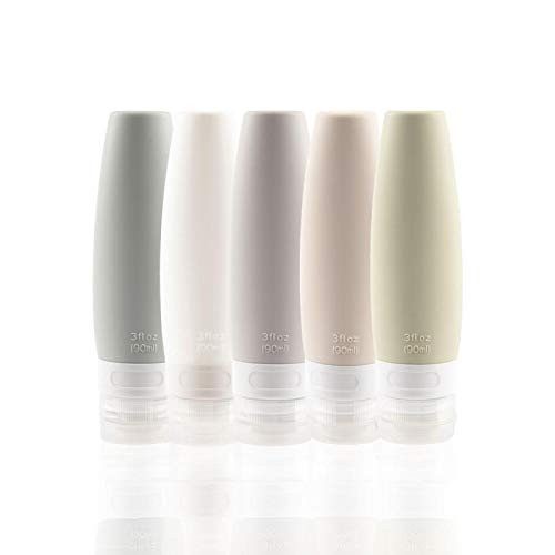 TSA Certified Portable Silicone Travel Bottle Set Leak Proof Squeezable Silicon Tubes Travel Size Toiletries Containers