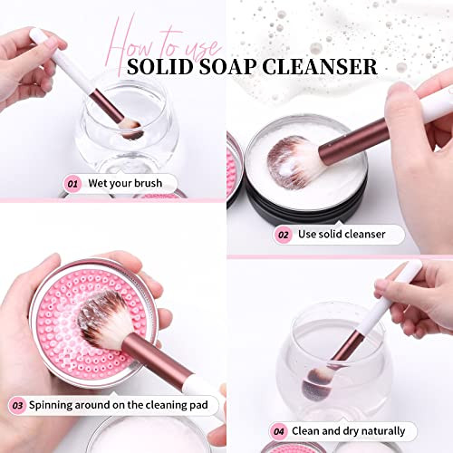 DUcare Makeup Brush Cleaner Shampoo Soap Solid Brush Cleaning Mat Removes Cosmetic Color Brush Cleaner Pad for Cleaning