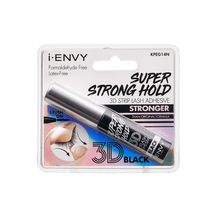 iEnvy Super Strong Hold 3D Strip Lash Glue BrushOn False Eyelash Adhesive Waterproof Hypoallergenic Latex Formaldehyde F