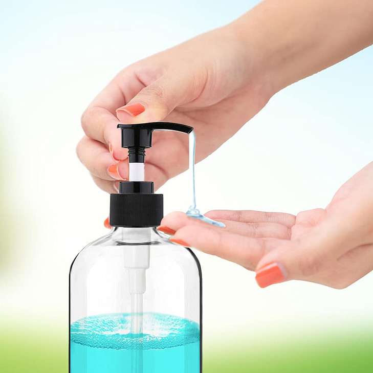 Empty Plastic Pump Bottles Dispenser 4 Pack 16oz500ml Portable Clear BPAFree Cylinder Shampoo Lotion Hand Pump Bottle Du