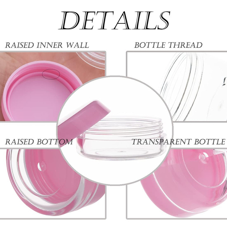 ZEJIA 3 Gram Sample Containers with Lids 75Pack Tiny Sample Jars with Labels Mini Plastic Cosmetic Containers for Beauty