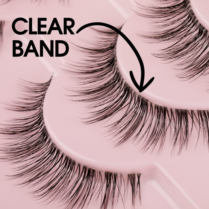 False Eyelashes 3D Lashes Natural Look Fake Eyelashes Clear Band 14mm lashes Soft Volume Lashes 10 Pairs Pack