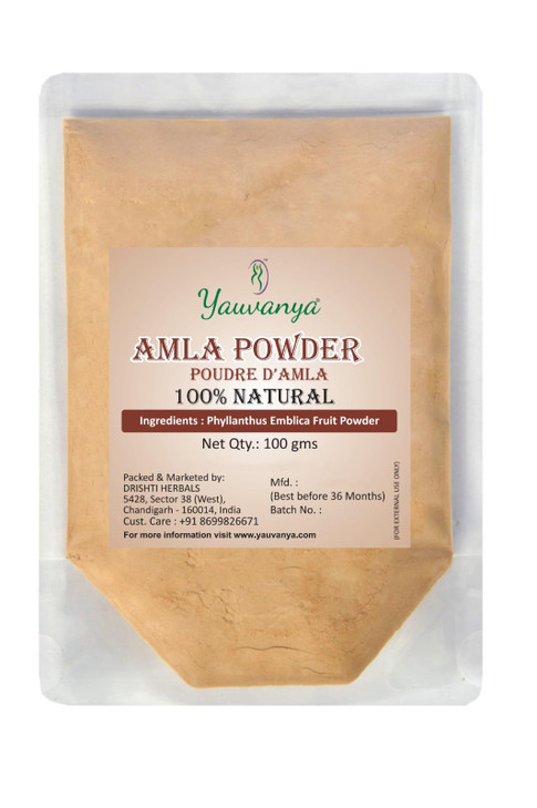 Yauvanya Pure Amla Indian Gooseberry super rich in Vitamin C Powder for Hair 300 gms 3 packs of 100 gms each Vegan