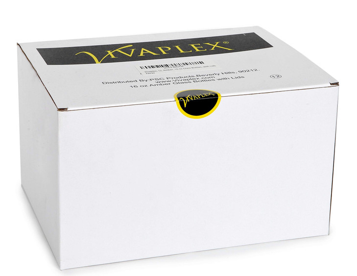 Vivaplex 12 Amber 16 oz Glass Bottles with Lids