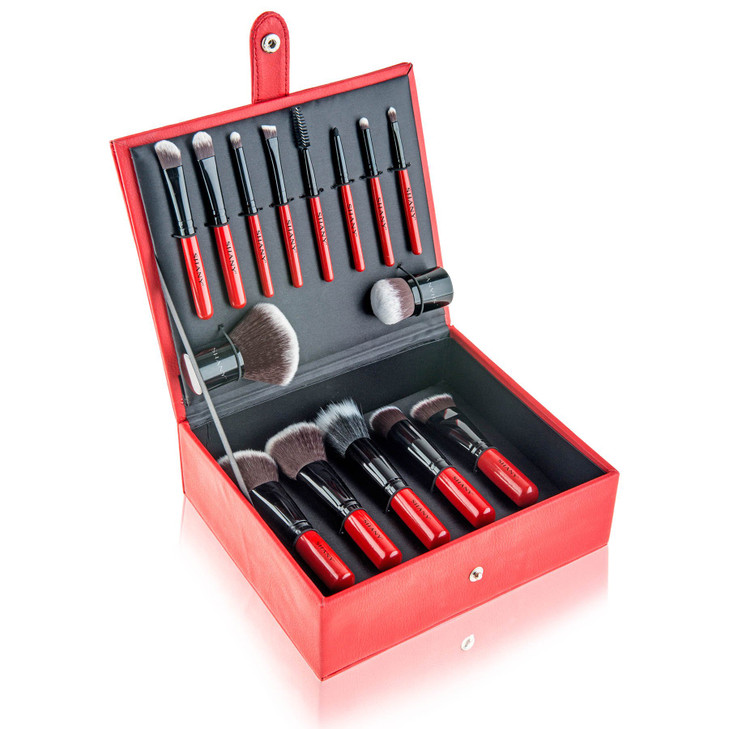 SHANY Makeup Brushes Vanity Vox 15 Pc Premium Cosmetics Brush Set with Stylish Makeup Brush Storage Box and Brush Stand