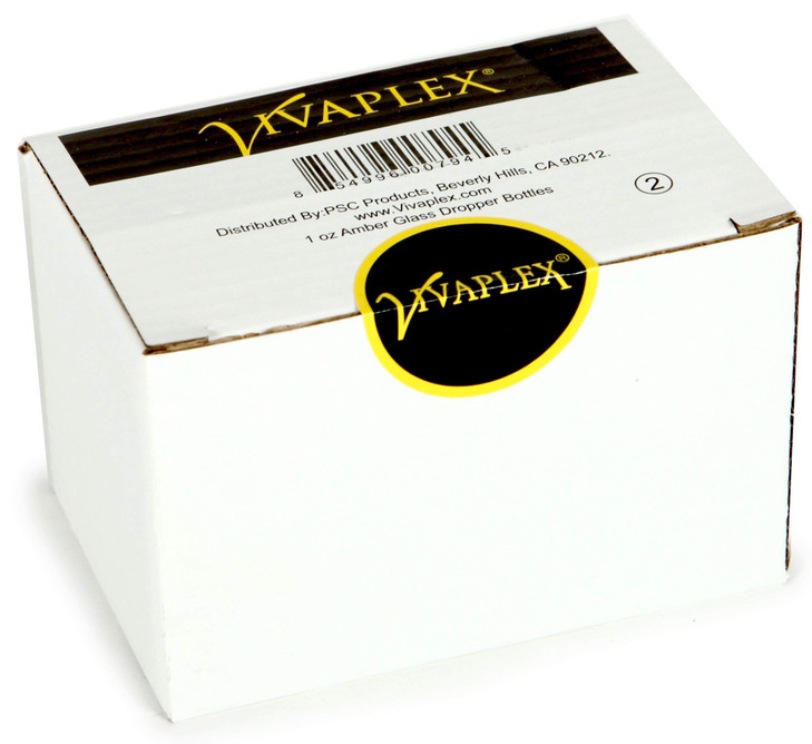 Vivaplex Amber 4 oz Glass Bottles with Glass Eye Droppers 2 pack