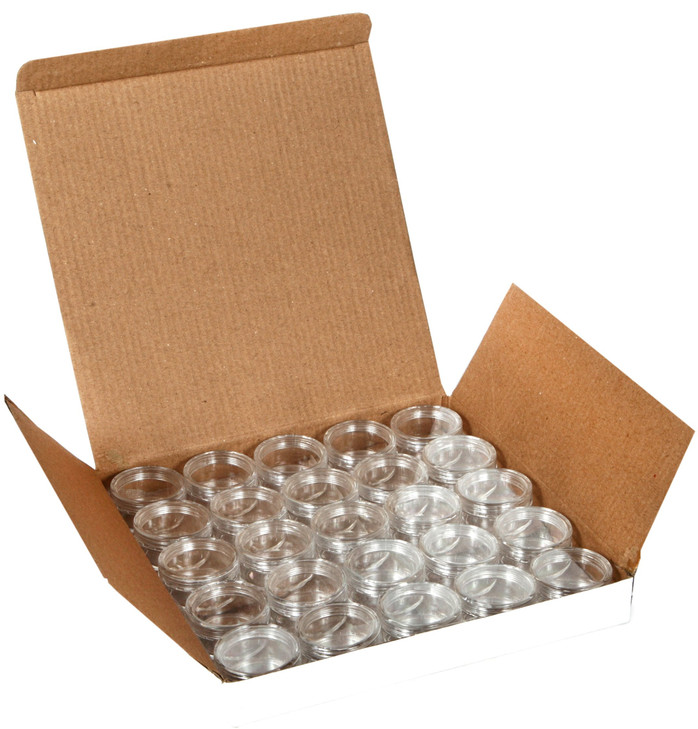 Vivaplex 25 Clear 10 Gram Plastic Pot Jars Cosmetic Containers With Lids