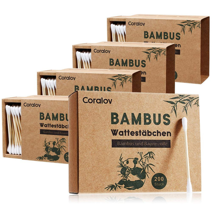 Bamboo Cotton Swab 1000PCS Double Cotton Buds bamboo Cotton Bud Eco organic bamboo ear swab for Ear Skin Jewelry Art Pet