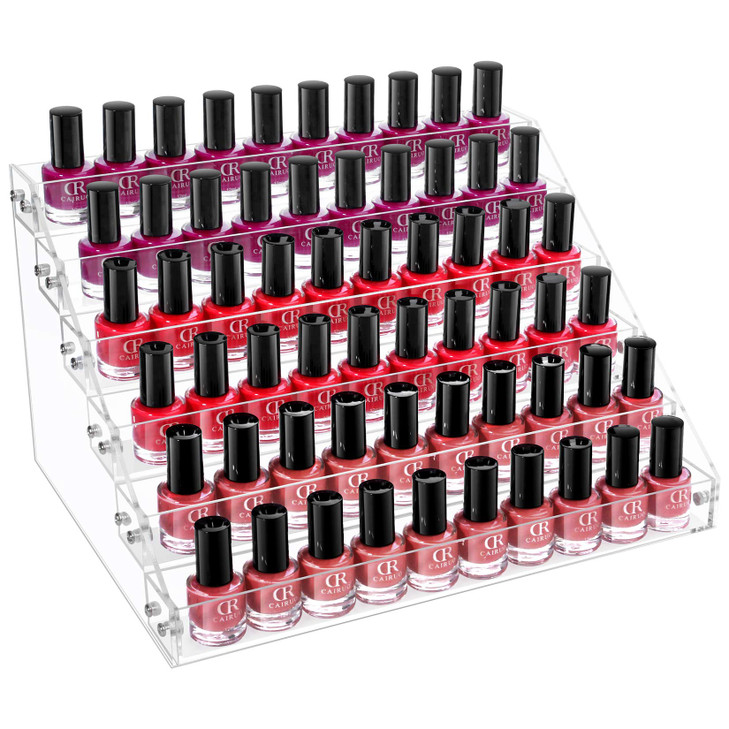 Gospire 6 Tier Clear Acrylic Nail Polish Ink Rack Sunglasses Organizer Eyeglasses Display Rack essential oil Stand Holde