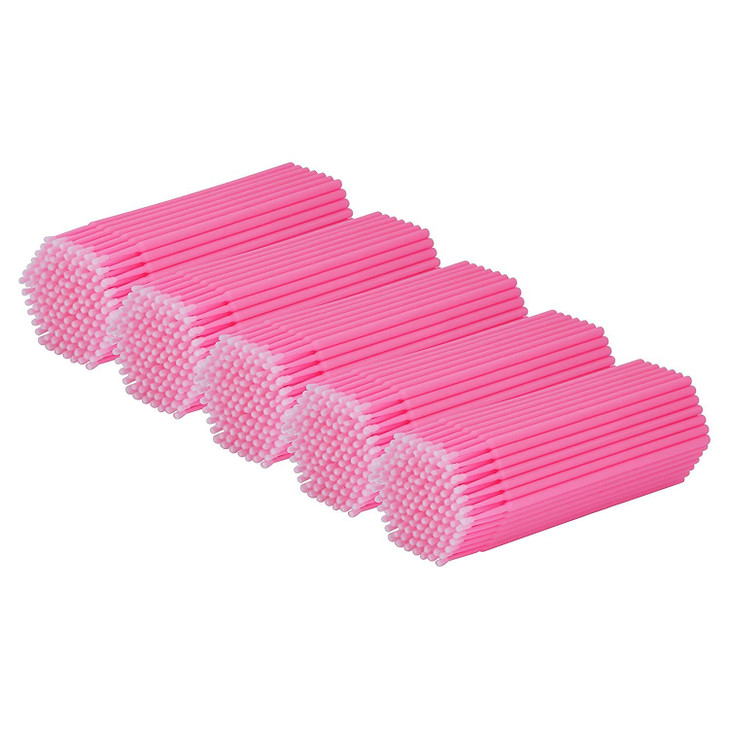 Cuttte 500PCS Disposable Micro Swabs for Eyelash Extension Micro Applicators Eyelash Swabs for Makeup Application Pink H