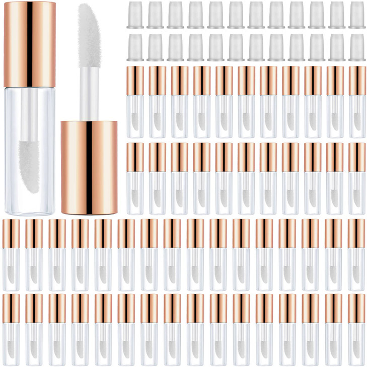 Patelai 100 Pieces 12 ml Clear Mini Lip Gloss Tube Refillable Empty Lip Balm Gloss Containers for Women Girls DIY Makeup