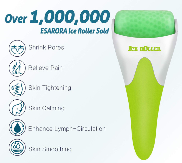 ESARORA Ice Roller for Face Eye Puffiness Migraine Pain Relief and Minor Injury Skin Care Products