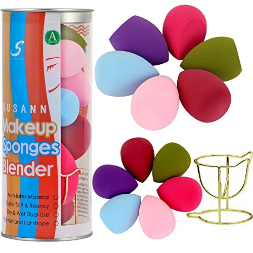 Makeup Sponge Blender Beauty Sponge Set 12pcs and Beauty Foundation Sponge Blender Holder 1PCSBlending Sponges Cosmetic