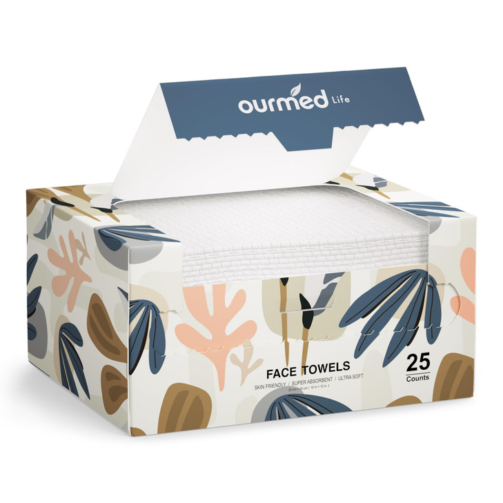 Ourmed Life Face Towels, Disposable Biodegradable Facial Towels for Sensitive Skin, Lint- free Face Wipes for Washing Face, Skincare and Makeup Remov online at globaldelivered