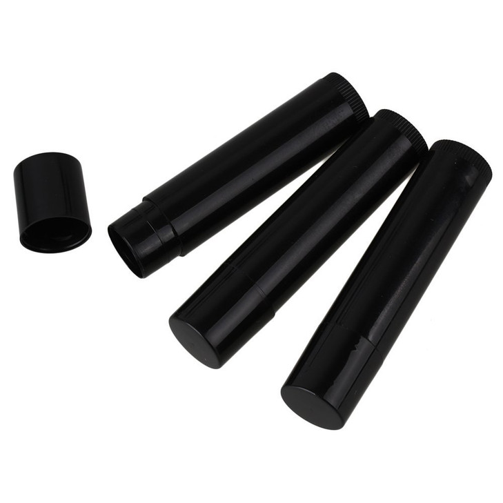 25Pcs 5G 5ML Empty Plastic Lip Balm Tubes Containers Lip Gloss Storage Container Black