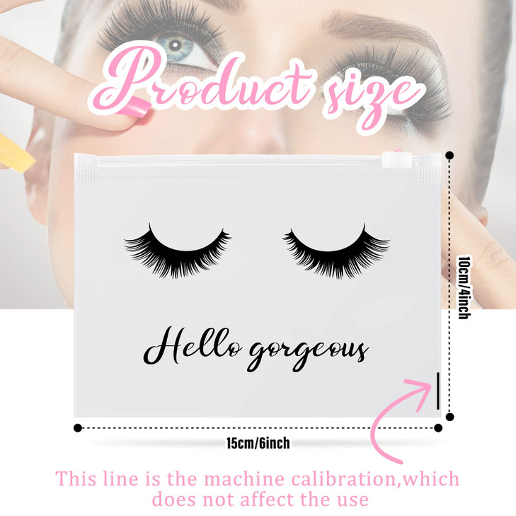 75 Pieces Eyelash Aftercare Packaging Bags Empty lash Makeup Cosmetic Bag Waterproof Eye Lash Bag Travel Eyelash Bags Mu