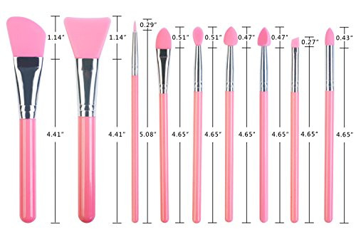 LORMAY 9 Pcs Silicone Makeup Brush Set Applicator for Face Care Eyeliner Eyebrow Eye Shadow Lip Makeup and UV Epoxy Resi