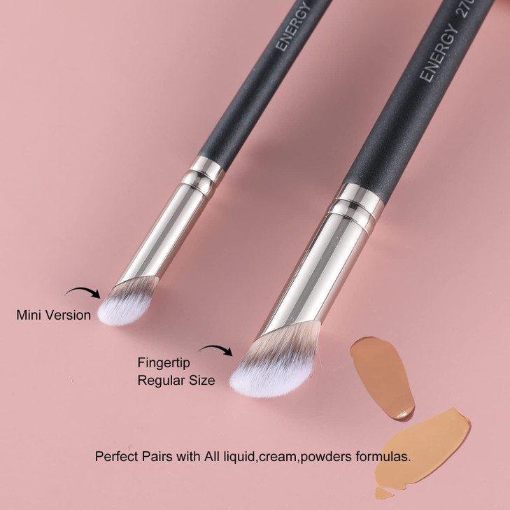 ENERGY Foundation Brushes Set Angled Brush Mini Concealer Brush Premium Synthetic Eye Makeup Bushes for Blending Liquid