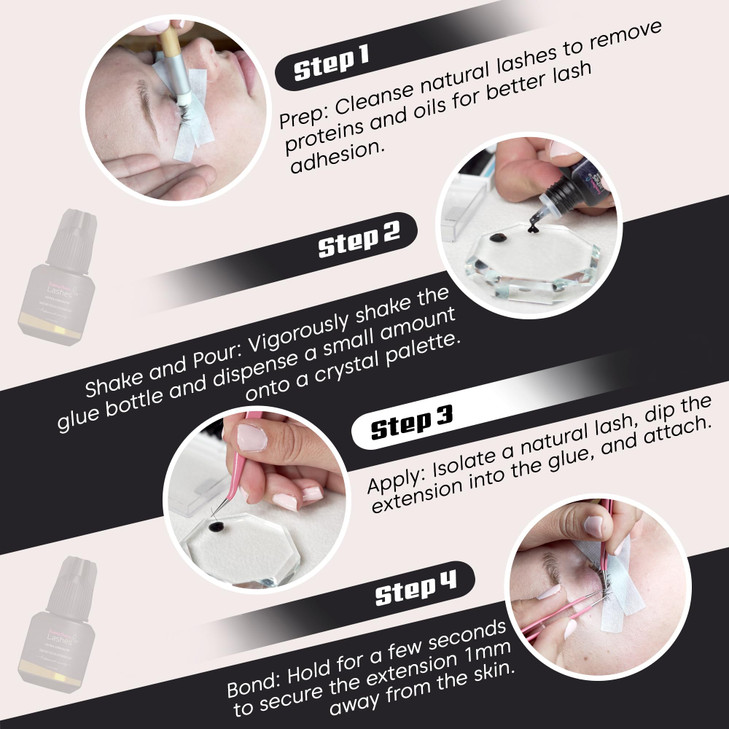 Eyelash Extension Glue Extra Strong Professional Lash Glue for Eyelash Extensions Drys in 12s with 67 Week Retention by