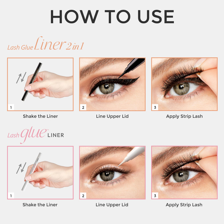 KISS Lash Glueliner Eyeliner Lash Glue 2in1 FeltTip Eyeliner and Lash Adhesive Includes 1 Glue Liner Long Lasting Wear C