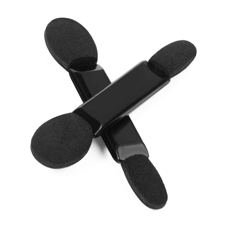 Deksias Disposable Dual Sided Eye Shadow Sponge Applicator Oval Tipped Eyeshadow Brushes Makeup Applicators 50PCS black