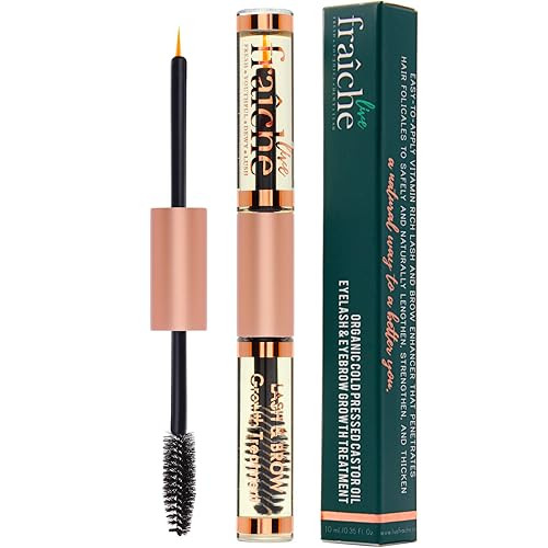 USDA Organic Castor Oil Lash Serum Premium All Natural Cold Pressed Castor Oil Eyelash Growth Serum with Mascara Tube Ey