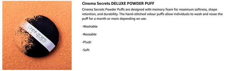 Cinema Secrets Deluxe Powder Puff With Strap Black 2 Count