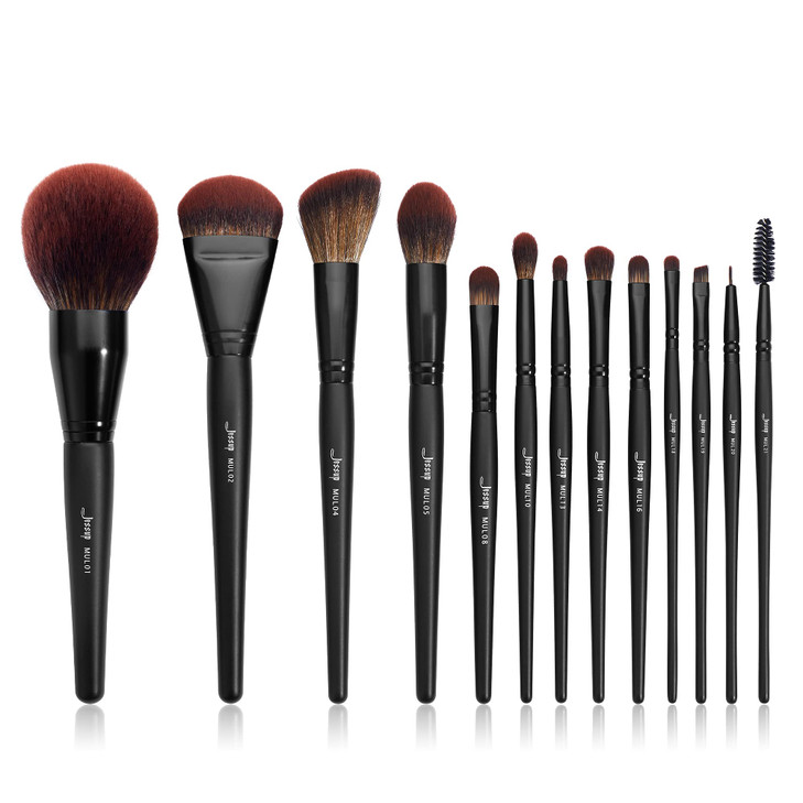 Jessup Full Makeup Brushes Set 13pcs Professional Vegan Foundation Powder Contour Blush Highlight Eyeshadow Blending Con
