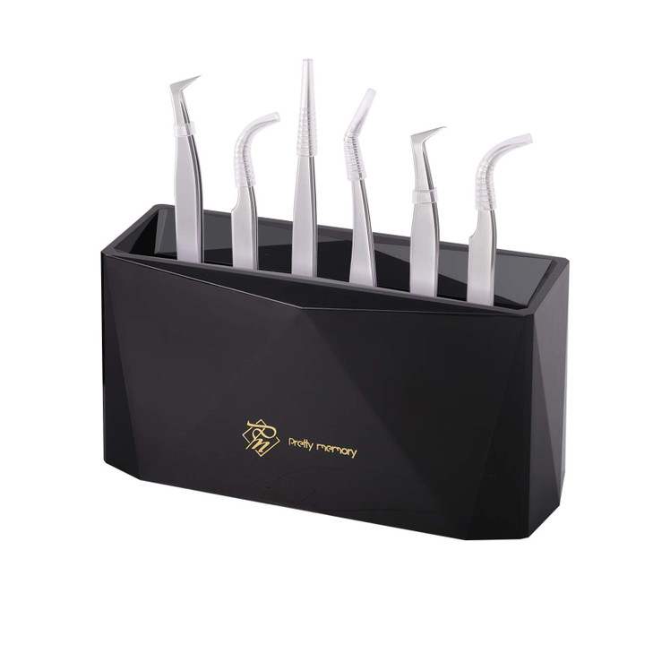 Pretty memory Tweezer Holder 6 Holes Lash Tweezer Holder for Eyelash Extensions Tweezer Stand for Eyelashes Extension Su